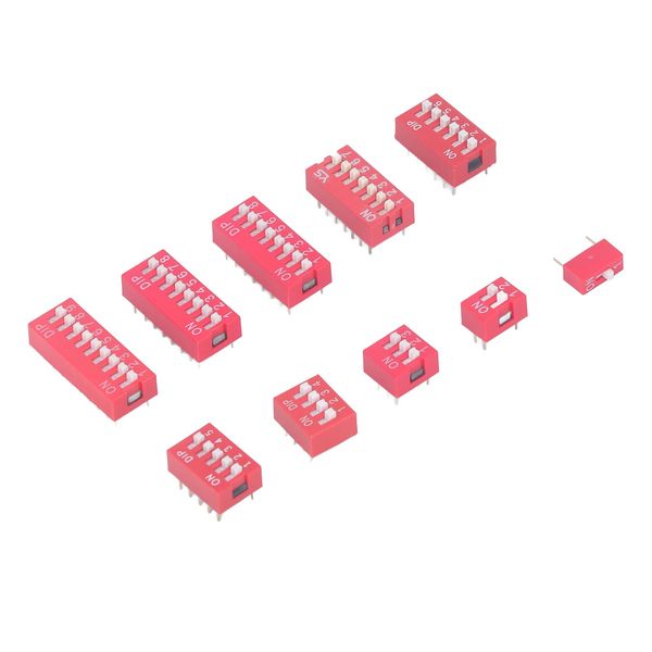 Circuit Breadboard Toggle Switch Dip Switch Assorted Kit On-Off Dip Switch 1 2 3 4 5 6 7 8 9P 2.54mm 45pcs