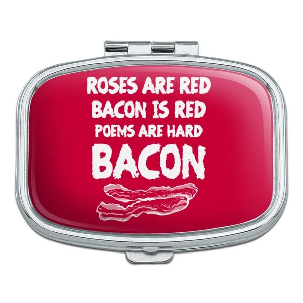 Poems are Hard Bacon Rectangle Pill Case Trinket Gift Box