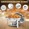 2 Pack 5 Quart Stainless Steel Round Chafing Dishes Full Size Buffet Catering