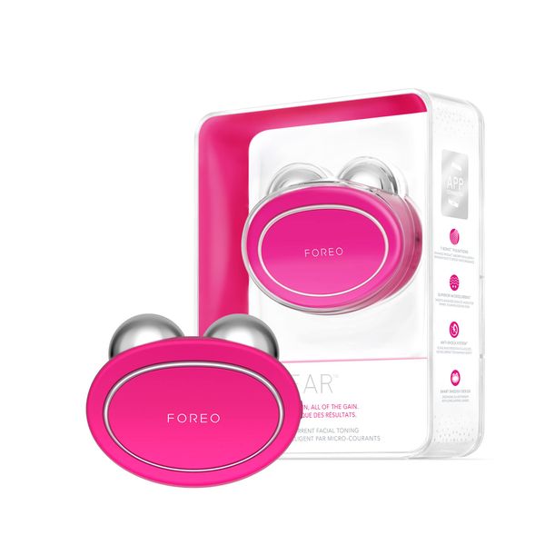 FOREO Bear Microcurrent Facial Device - Face Sculpting Tool - Instant Face Lift - Firm & Contour - Non-Invasive - Increases Absorption of Facial Skin Care Products - Fuchsia