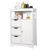 White Bathroom Cabinet Storage Organizer w/3 Drawers Shelf Stuff Display Rack