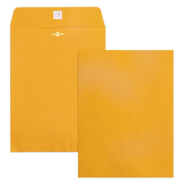 20 Pack Clasp Envelopes 9 x 12, 100 GSM Heavy Paper, Large Yellow Manilla Env...
