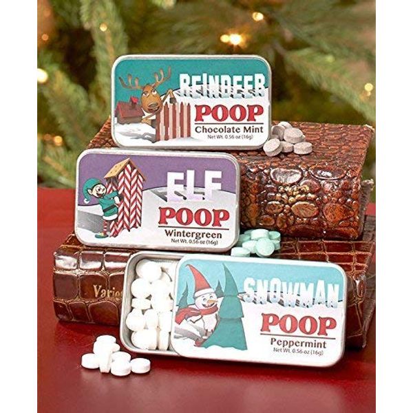 Set of 3 Novelty "Character Poop" Mint Tins