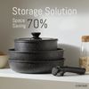 Carote 6 Pcs Nonstick Cookware Set, Granite Reinforced With Removable Handle