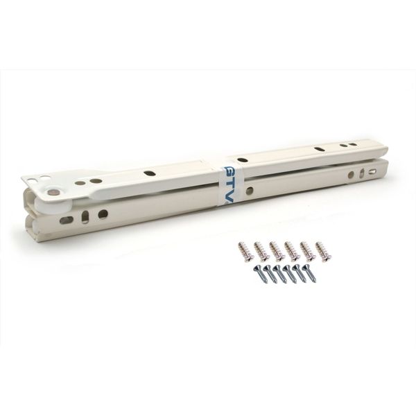Roller Drawer Slides/Runners Bottom Fix Metal White L:500mm (2pairs)