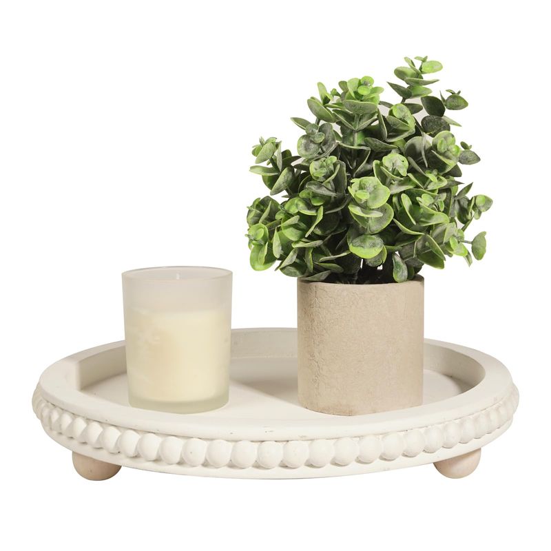 Nacidooka Wooden White Decorative Trays for Coffee Table,Modern ...