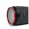 NinoLite Red Border 95mm UV Filter Camera Lens Protection with Lens Cap Attachment Over Filter