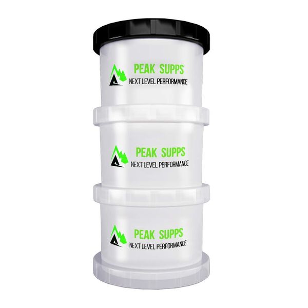 Peak Supps Power Tower - 3 x 180ml Air Tight Compartments | Container | Pillbox | Tablet Holder