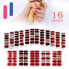 MWOOT 16 Sheets Full Wraps Nail Stickers with Nail File,French Style Self Adhesive Nail Polish Stickers, Nail Art Decals Strips Manicure Kits for Women DIY Nail Art Decoration
