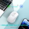 Totaiden Bluetooth Mouse, Wireless for Mac/MacBook/PC/Laptop/ipad/Computer/Chromebook, 4 Modes (BT5.2 & BT3.0 + USB-A & USB Type-C) (White)
