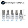sukudon 10pcs Spline Set, M4 - M18 Spline Bit Socket Set Triple Square+ Storage Case