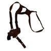 Barsony Brown Leather Cross Harness Shoulder Holster for Ruger SP101 Left
