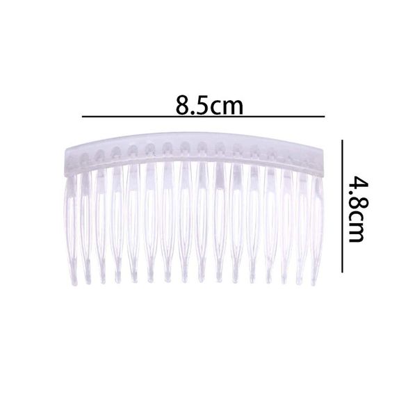 12Pcs 16 Teeth Hair Clip Combs Plastic Hair Side Combs Pin Clips Bridal Wedding Veil Combs for Women Girls Hair Accessories, Clear