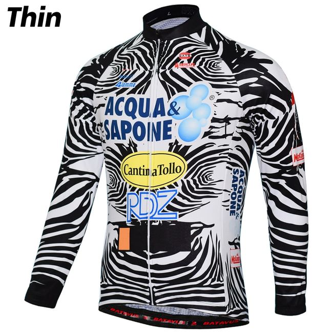 Winter Bike Jersey Mens Long Sleeve Bicycle Fleec - Cycling