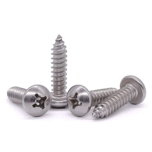 #8 x 1/2" Pan Head Sheet Metal Screw, 304 Stainless Steel 18-8, Phillips Drive Self Tapping Screw, Round Head Wood Screw, Bright Finish, Full Thread, Pack of 100