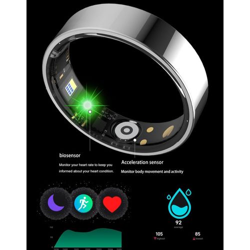 Smart Ring for Men Women Ladies Smart Health Ring Gesture Control Heart Rate Monitor Sleep Tracker Fitness Ring Pedometer Calories Step Counter IP68 Waterproof Compatible with iOS Android Phones