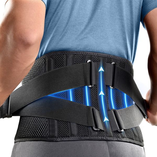 FREETOO Waist Belt Support [Conceived by a Rehabilitationist] Waist Supporter Double Support Power Corset for Waist Breathable Fixing Power Back Muscle Correction Light Unisex S Size (Waist Circumference 75cm-90cm)