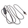 Cleiscry USB LED Dimmer DC 5V Dimmable Switch 1.5 m Cable Light Modulator Lamp Line Dimmer Controller Table Lamp Power Wire (Black)