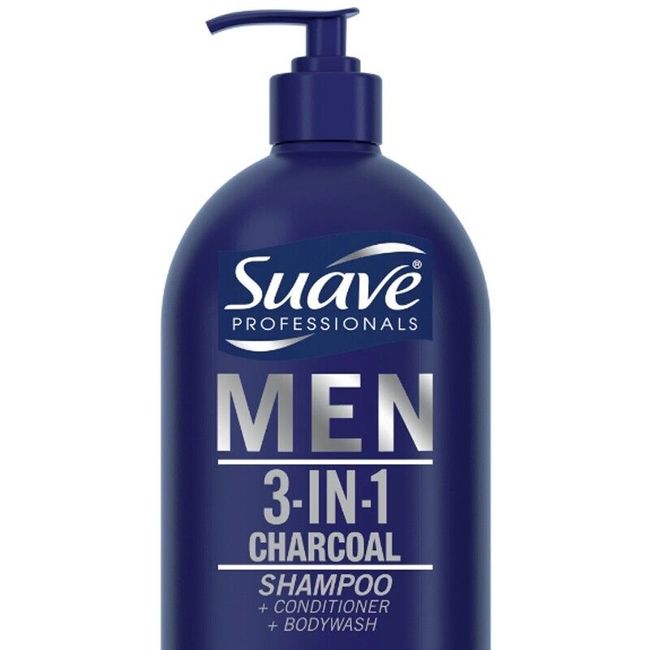 3-in-1 Shampoo, Conditioner & Body Wash for Men w/ Charcoal 40 oz