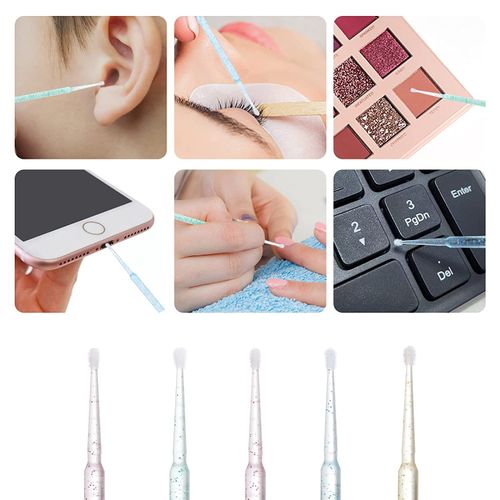 100pcs MicroBrushes, Applicator Brushes, Disposable Micro brushes for Eyelash Extensions, Brows, Lash Lift, Make Up, Mascara, Dental (100pcs Colour Glitter White)