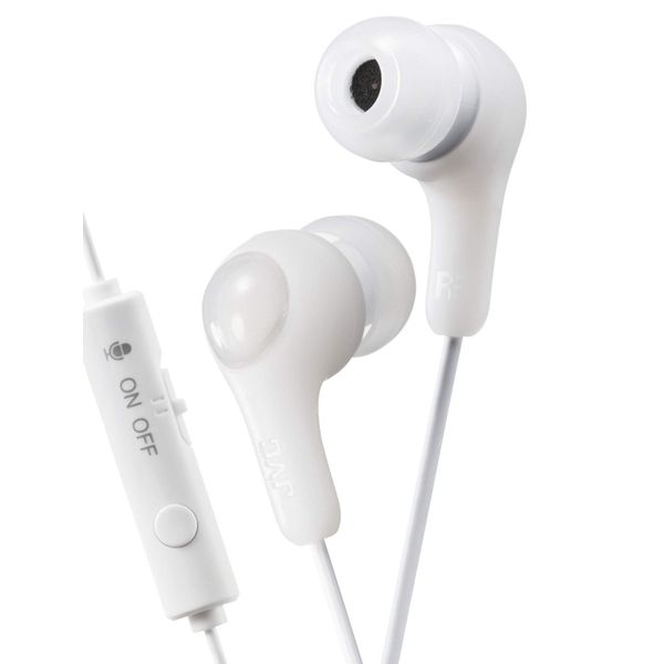 JVC HA-FX7G-W Gaming Earphones with Remote and Microphone - Small and Lightweight for Telework and Video Conferencing - White