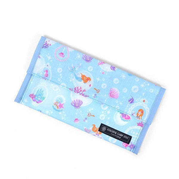 ND200500 Mask Case for Girls, Antibacterial, Kids, Water Repellent, Gusset, Cute, Mermaid and Sparkling Light Philharmony (Scare), Colorful Candy Style