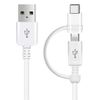 VOLT PLUS TECH Dual USB-C + MicroUSB [2Pack] Switch Cable Compatible with Xiaomi Redmi Note 10 Provides All Around True Dual USB Fast Quick Charging Speeds