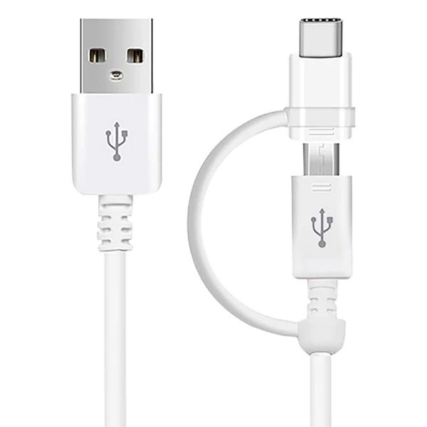 VOLT PLUS TECH Dual USB-C + MicroUSB [2Pack] Switch Cable Compatible with Xiaomi Redmi Note 10 Provides All Around True Dual USB Fast Quick Charging Speeds