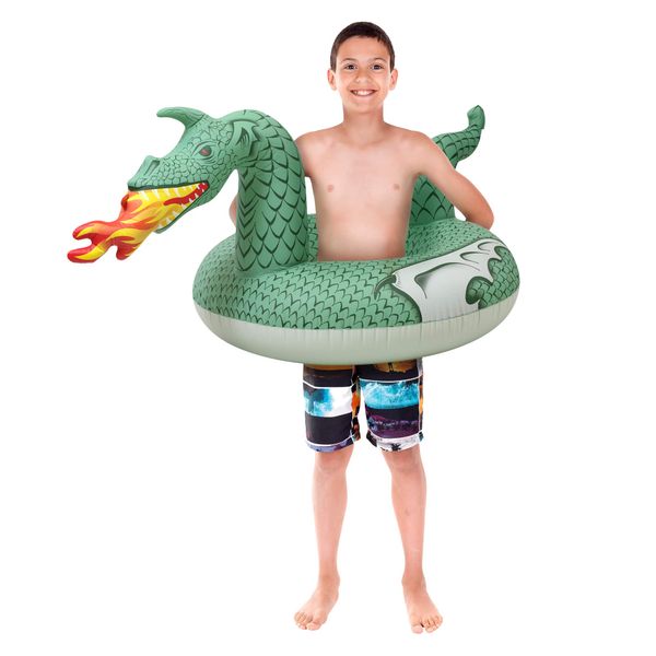 GoFloats Dragon Party Tube Inflatable Rafts - Choose From Fire Dragon and Ice Dragon, Pool Floats for Adults and Kids