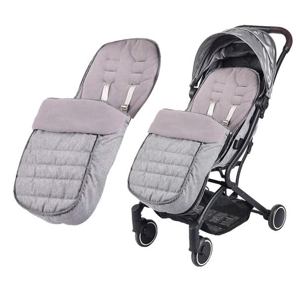 Universal Pushchair Footmuff Fleece Lined Stroller Pram Waterproof and Windproof 2 in 1 Foot Cover Winter Warm Detachable Baby Stroller Liner Infant Toddler Buggy Thicken Footmuff Bag with Dual-zips