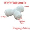 3X Push In Elbow + 3X Quick Connect Tee Union Fitting Water Filter 1/4-1/4