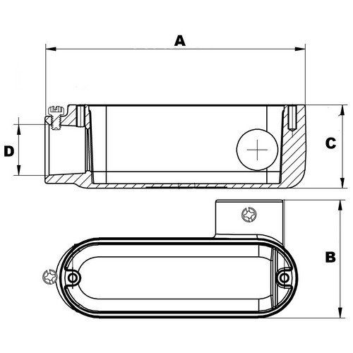 Morris 14192 EMT Set Screw Conduit Body, Aluminum, Type LR, Cover and Gasket, 1" Thread Size
