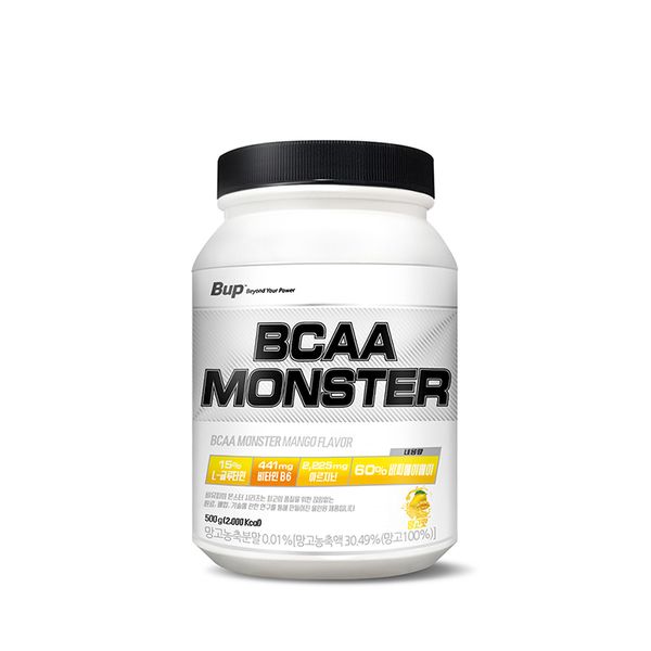 BUP BCAA Monster Mango Flavor Amino Acid Health Supplement BCAA, 1 Pack, 500g