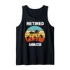 Retired Animator retirement beach palm tree Tank Top
