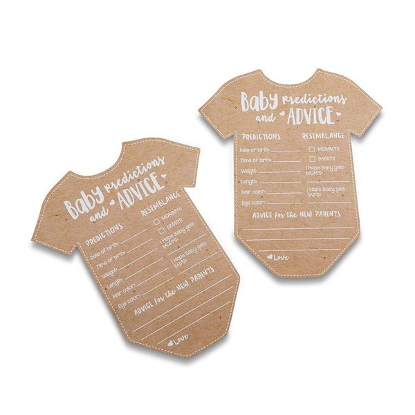 Kate Aspen Baby Prediction Cards For Baby Shower/Advice Cards/Baby Shower Decorations, (Set of 50), One Size, kraft, white, 28440NA