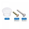 sourcing map Round Wood Knobs, 12pcs 28x21mm Pull Handles for Drawer with Screws White