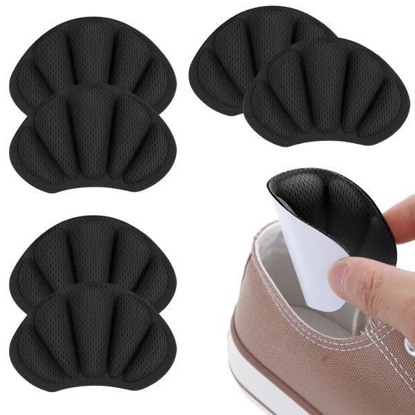 3 Pairs Heel Cushion Pads, Heel Cushion Inserts, Heel Grips for Shoes, Mesh Self-Adhesive Heel Cushion Inserts for Back of Heel, Reusable Adhesive Heel Guards Liners for Women Men, Improve Shoe Fit