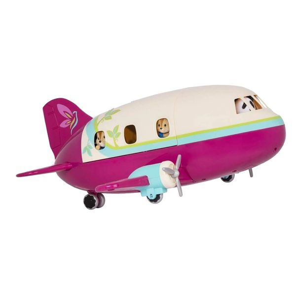 Li’l Woodzeez 5-Seater Airplane Playset – Honeysuckle Airway – 35pc Toy Set for Pretend Play with Travel Accessories – Toys and Gifts for Kids Age 3+