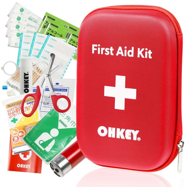 OHKEY First Aid Kit, First Aid Set, Poison Remover, Mountain Climbing, Outdoors, Disaster Prevention, First Aid Kit, Medium