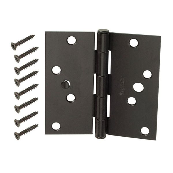 Everbilt 4 in. Oil-Rubbed Bronze Square Corner Security Door Hinges Value Pack