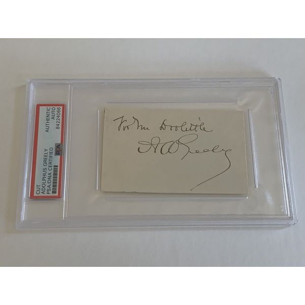 Adolphus Greely Polar Explorer Army Officer Signed Autograph Cut PSA DNA j2f1c