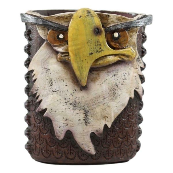 Bald Eagle Cell Phone Pen Toothbrush Make Up Brush Holder Figurine