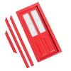 Dollhouse Miniature 1:12 Red Transom Door with Side by Side Windows