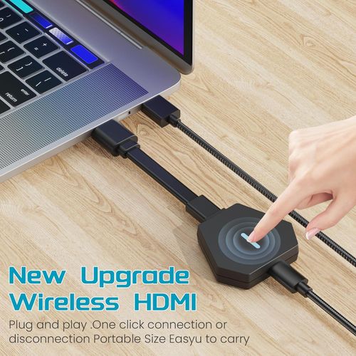 Syncdeck Wireless HDMI Transmitter and Receiver 4K@30Hz(165Ft) 5G Wireless HDMI Adapter Kit for PC, Laptop,TV Box, to TV, Monitor, Projector Black
