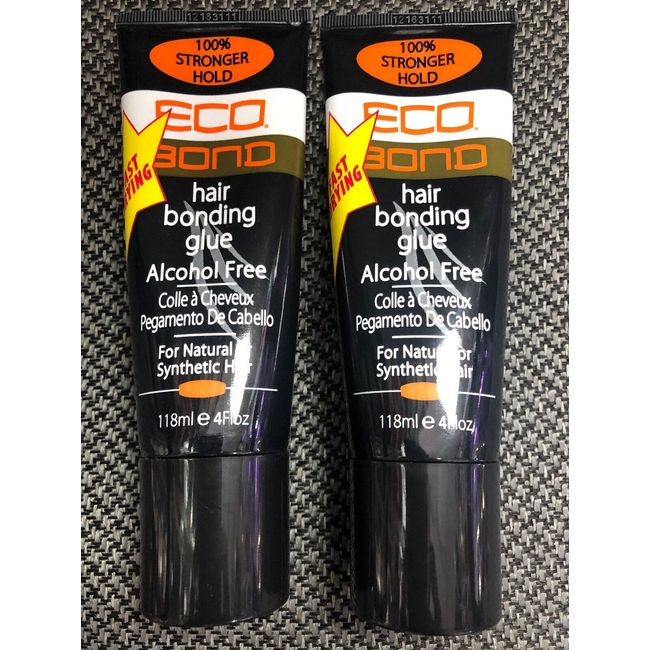 LOT OF 2pc ECO BOND HAIR BONDING GLUE ALCOHOL FREE FOR EYELASHES AND HAIR 4oz