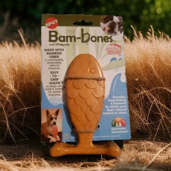 Spot Bam-Bone 7 in. Fish Salmon Flavor Dog Chew Toy, All Life Stages