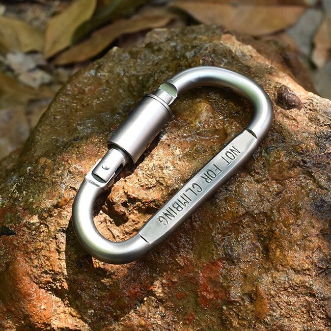 80MM Locking Carabiner - Brown Aluminum Key Chain Locking