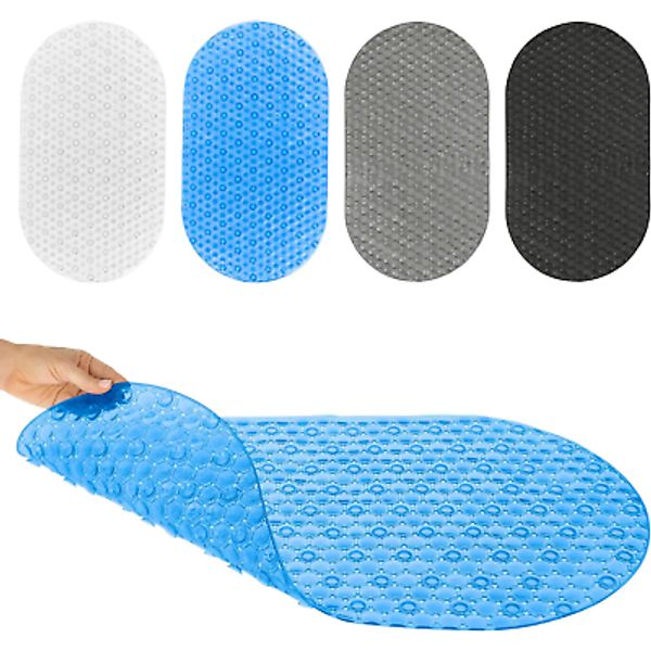 Vive Oval Bathtub Mat - Nonslip Shower Floor Pad - Non-Slip and Non-Skid for Bat