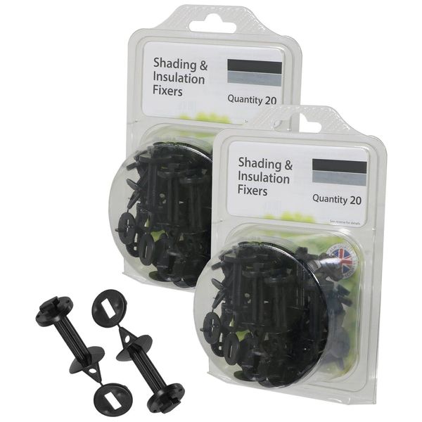 SPARES2GO Greenhouse Insulation Shading Fixers Bubble Wrap PVC Plastic Frame Clips (x 40)