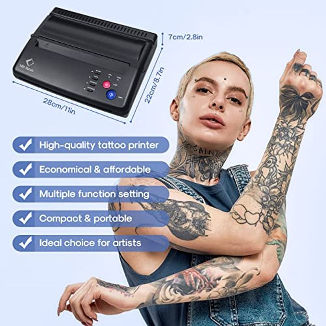 Life Basis Tattoo Stencil Transfer Machine Thermal Tattoo Kit Copier Printer and Permanent Tattoos Free 10pcs Transfer Paper Silver